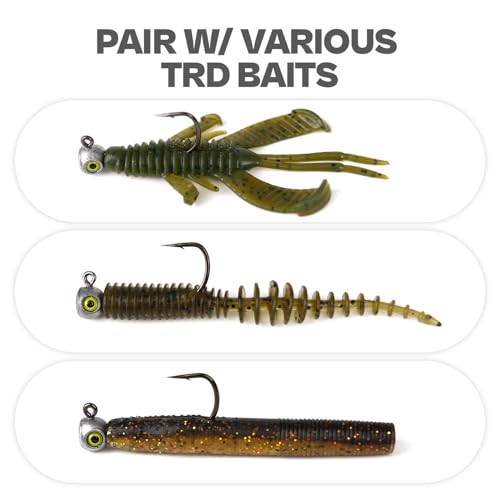 Natural Fish Eye Ned Rig Jig Heads 15-Pack - 1/16oz Chartreuse Eyes & Bait Keeper