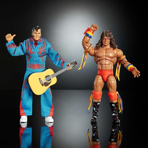 Mattel WWE Coliseum Collection 2-Pack Action Figures with Ultimate Warrior & Honky Tonk Man - 6-inch Collectible Set with Swappable Parts