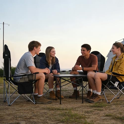 OUTSIDER High Back Camping Chair 2 Pack - Black-Gray, 400lb Capacity, Foldable Outdoor Chairs