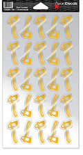 Gold Hatchet Vinyl Decals - 1 Inch, Heavy Duty, Made in USA, Yellow Gold on Clear Variation