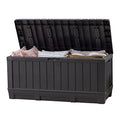 Keter Kentwood 92 Gal Outdoor Storage Box Dark Grey - Weatherproof Garden Bench