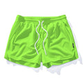 Men's Mesh Running Shorts 3 Inch Quick Dry Gym Shorts with Pockets - Large Neongreen