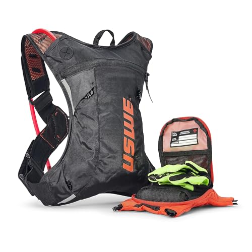 Hydration Backpack 3L Black & Orange for Cycling, MTB & Trail Running - USWE Outlander