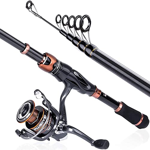 2-Pack Telescopic Fishing Rod and Reel Combo Set with Carry Case - 12 +1 Bearings