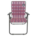 Mountain Summit Gear Retro Webbed Camping Chair - Red/White/Blue, Foldable, 300lb Capacity