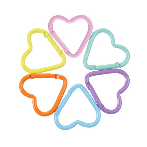 Colorful Heart-Shaped Aluminum Carabiner Clips - Camping & Outdoor Accessories