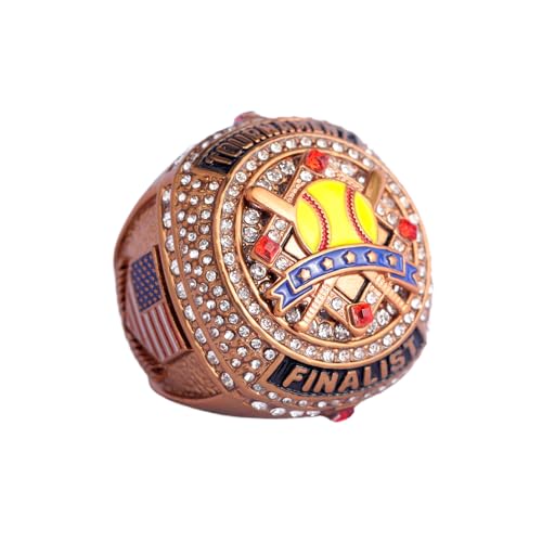 Softball Championship Trophy Rings - 2 or 12 Pack, Team Award, Size 9.5, Gold & Silver