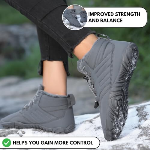 Hike Footwear Caspar Pro HF Non-Slip Winter Barefoot Shoes - Wide Women 9-9.5 / Men 7-7.5, Black