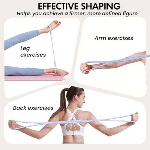 Figure 8 Resistance Bands Set with Handles, 15lb Purple & 25lb Blue for Home Gym Yoga & Therapy