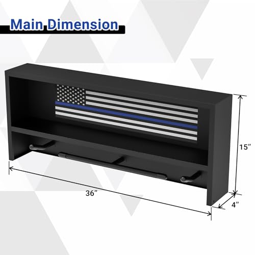 Neoaider Wall Mounted Police Gear Rack – Heavy Duty Metal Organizer for Uniforms & Equipment
