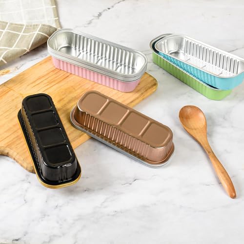 Brown Findful Mini Loaf Baking Pans with Lids and Spoons - 50 Pack