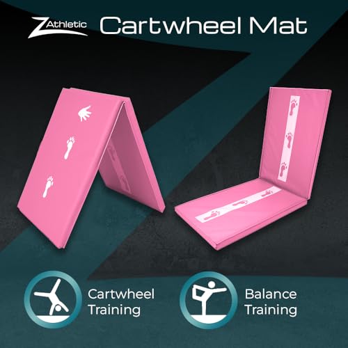 Z Athletic Kids Pink Balance Beam and Cartwheel Trainer Folding Gymnastics Mat