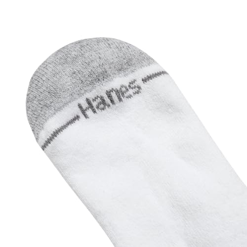 Hanes Men's Crew Socks Pack 6-12 Pairs White Athletic Cushioned Mesh