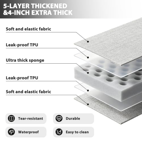 Self-Inflating Tesla Model Y Mattress - 4-Inch Ultra-Thick Sleep Pad Gray - Grey Variation