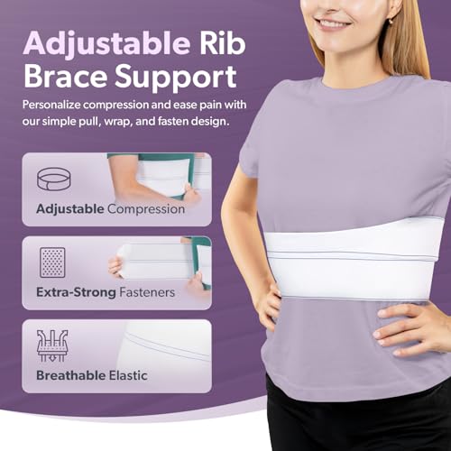 Broken Rib Brace for Women and Men - White Universal Female Rib Support