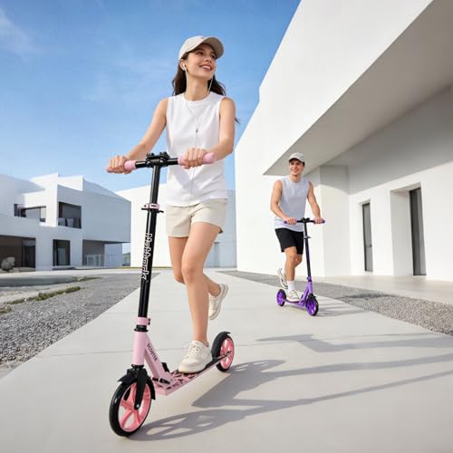 Nattork Adjustable Purple Kids & Teen Kick Scooter - Lightweight Folding