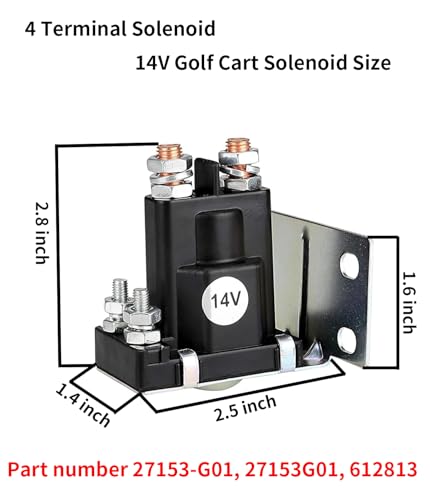 14V Golf Cart Solenoid 200A 4 Terminal Replacement Part for EZGO TXT Medalist