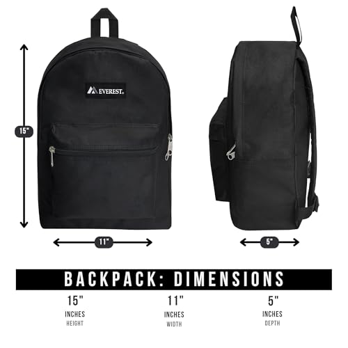 Everest 1045K Basic Backpack - 15 Inch Burgundy for Work & Travel