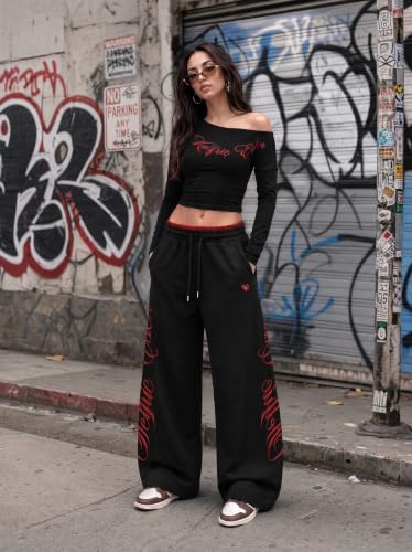 Aelfric Eden Women's Double Waist Baggy Barrel Sweatpants - X-Small Black
