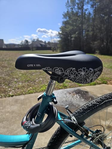 Flower Terry Women's Gel Bike Saddle - Wide Shock-Absorbing Bicycle Seat