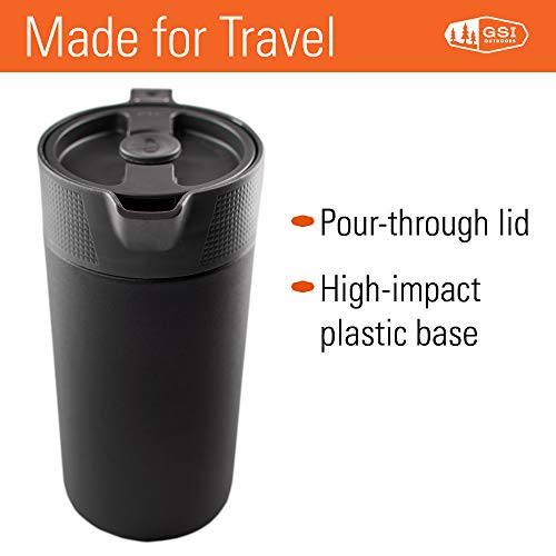 GSI Outdoors Glacier Stainless French Press Mug - 30 fl oz, Black, One Size
