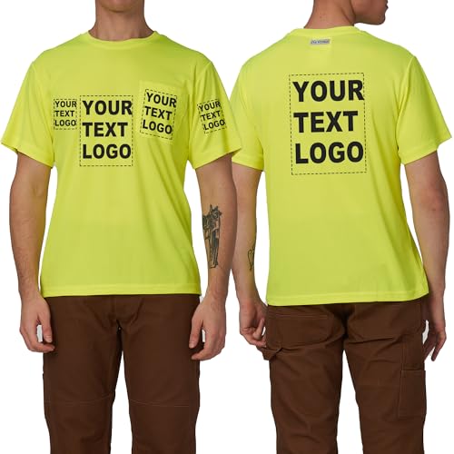 High Visibility Safety T-Shirt XS-6XL with Custom Logo Long Sleeve 5XL Yellow