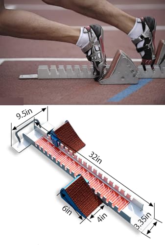 Ribowri 32-Inch Red Aircraft-Grade Aluminum Starting Blocks for Track & Field - 6 Adjustable Angles