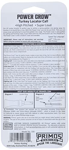 Primos Hunting Power Crow, Effective Turkey Locator Call for Seasoned Hunters, Green