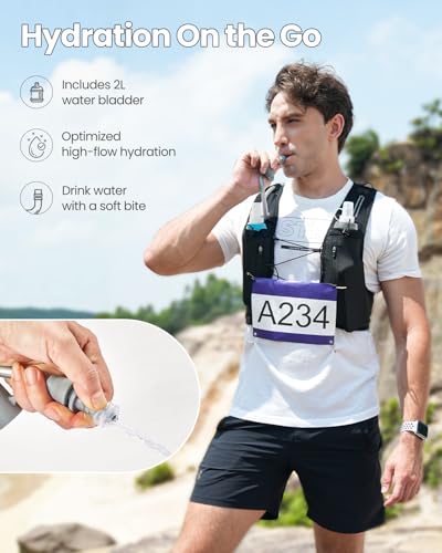 Pink Women's Men’s Hydration Running Vest with 2L Water Bladder - Medium-Large