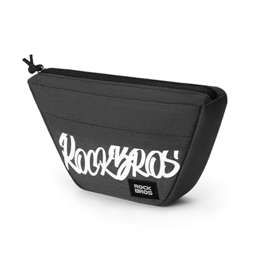 ROCKBROS Bike Handlebar Bag Black Compact Front Storage Pouch for Cycling