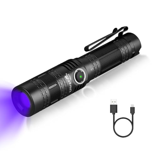Rechargeable UV Flashlight 365nm for Deer Blood Tracking & Fluorescence Inspection