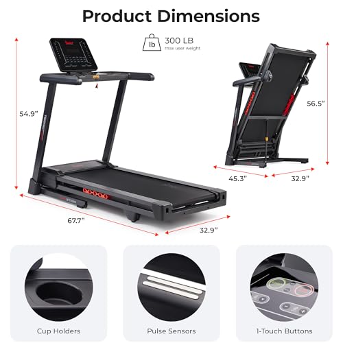 Elite Smart Foldable Auto Incline Treadmill with 20-Inch Wide Deck