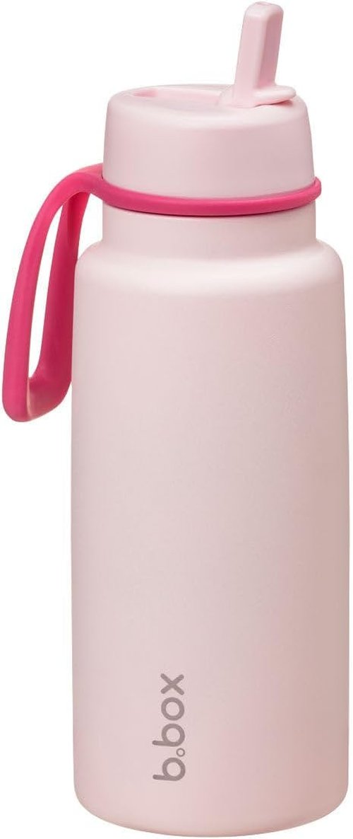 b.box 34oz Insulated Water Bottle - Leak Proof Tumbler with Stainless Steel Straw | 46 Hours Cold - Pink Paradise
