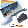 Ambidextrous Scout Feather Fixed Blade Survival Knife with Firestarter, G10 Handle