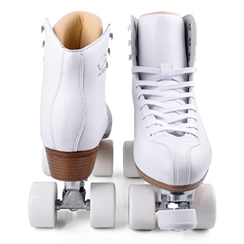 Retro Style Microfiber Leather Roller Skates for Women & Men, EU 40 / US 8