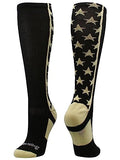 All Stars Socks with Stars for Baseball Softball Football Youth & Adult Medium Black Vegas Gold