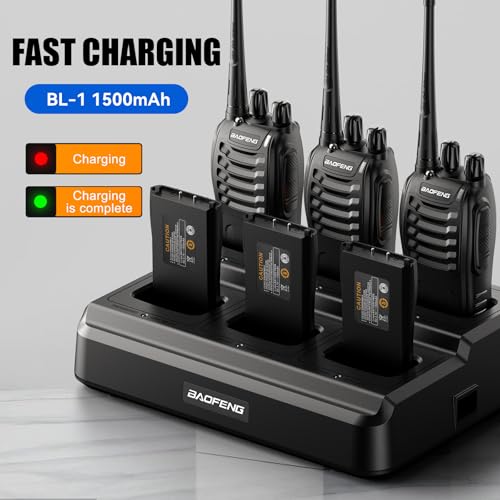BAOFENG BF-888S Long Range Walkie Talkies for Adults, 6-Pack with Charger