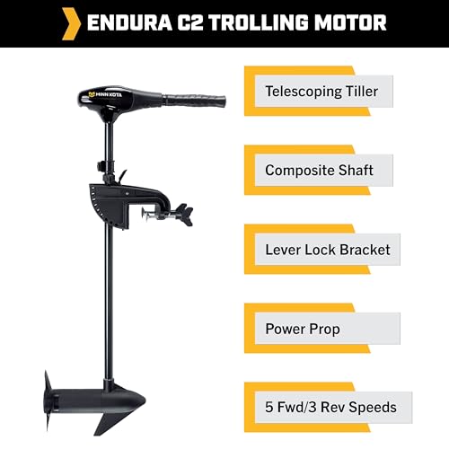 Minn Kota Endura C2 Transom-Mount Electric Trolling Motor 30 lb Thrust, 30-inch Shaft, Freshwater