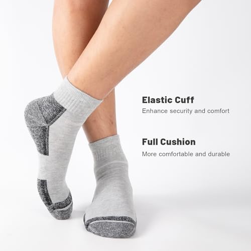 Men's Athletic Ankle Socks 6 Pack Moisture Wicking Cushion Comfort