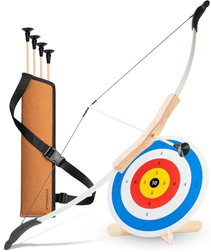 Kids Bow and Arrow Set with Suction Cup Arrows and Target - Safe Indoor & Outdoor Archery for Ages 4-12