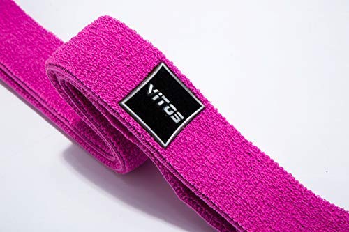 Vitos Fitness Polyester V-Power Band | Allergy Prevention Snap Proof Pull Up Assist Heavy Duty Resistance Mobility Lifting Perfect Body Stretching Training (#2 Light, Pink)