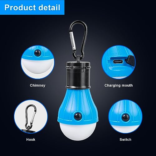 Jarxin 4-Pack USB Rechargeable LED Camping Lanterns Black