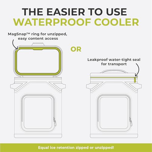 Shadow Gray 24-Can Insulated Cooler with Magnetic Sealing Lid & Adjustable Strap