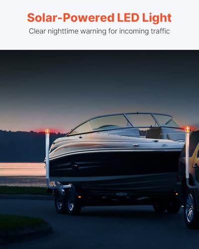 60-Inch LED Light Boat Trailer Guide Poles - Adjustable, Heavy-Duty Steel, Ski & Sailboat Trailer Guide with Shock Absorbing Cushions