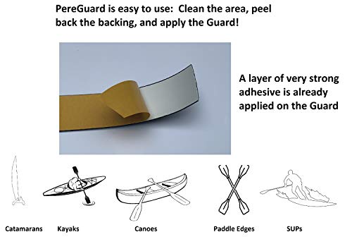 PereGuard 4-inch Kayak & Canoe Keel Guard - 18 Feet Black Marine Protective Strip