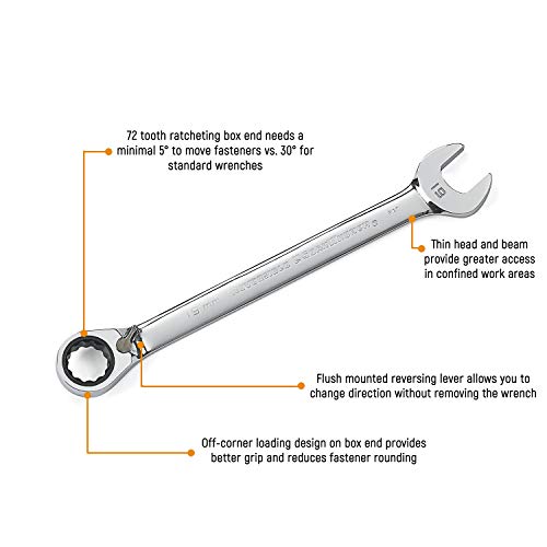 8 Pc SAE Reversible Ratcheting Wrench Set with Wrench Rack - Lifetime Warranty