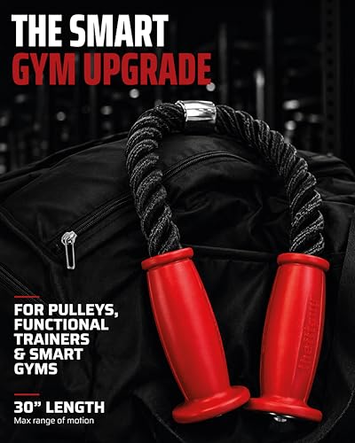 Ergonomic Tricep Rope with Non-Slip Rubber Ends - Cable Machine Attachment