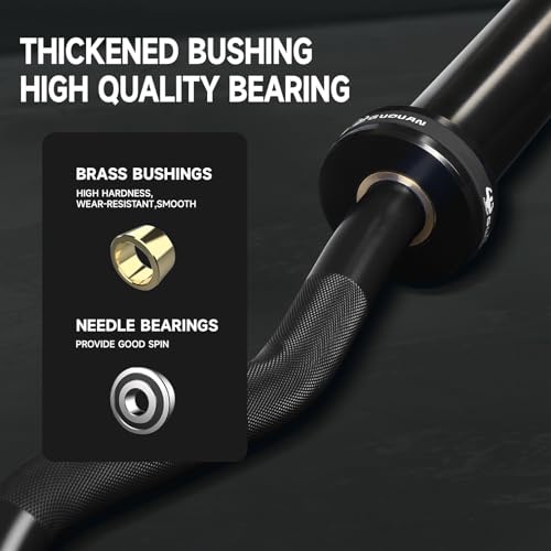Black Olympic EZ Curl Barbell 2 Inch 4ft Bar for Home Gym Workout