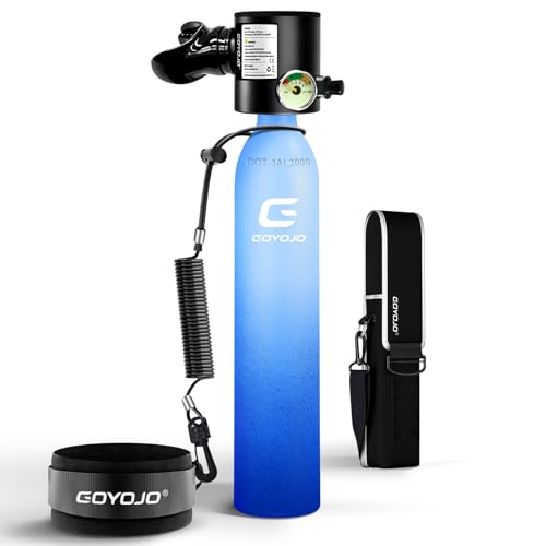 GOYOJO 0.5L Ocean Blue Mini Diving Tank, Portable Refillable Air Bottle
