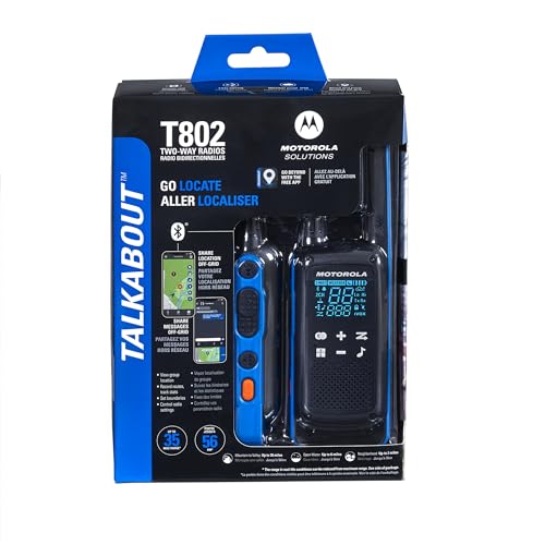2 Pack Motorola T802 Walkie Talkies Waterproof Two-Way Radios - 35 Mile Range, Rechargeable, IP54, Emergency Ready